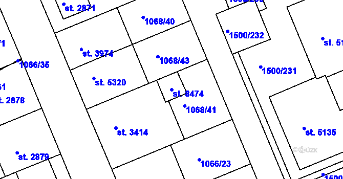 Parcela st. 8474 v KÚ Kroměříž, Katastrální mapa
