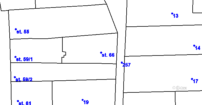 Parcela st. 66 v KÚ Kotojedy, Katastrální mapa