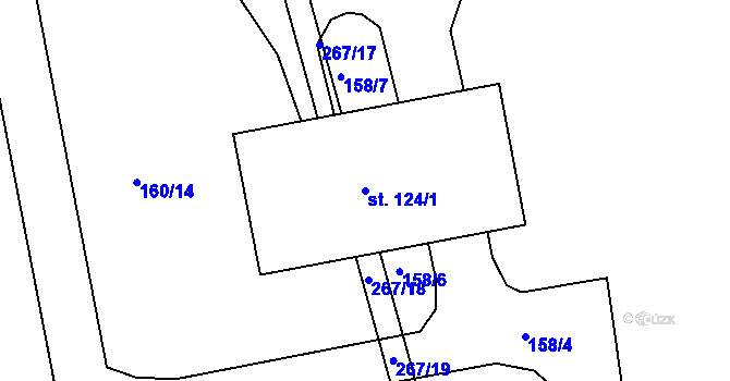 Parcela st. 124/1 v KÚ Kotojedy, Katastrální mapa