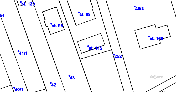 Parcela st. 145 v KÚ Kotojedy, Katastrální mapa
