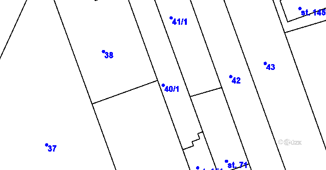 Parcela st. 40/1 v KÚ Kotojedy, Katastrální mapa