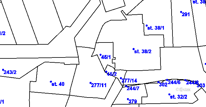 Parcela st. 45 v KÚ Kotojedy, Katastrální mapa