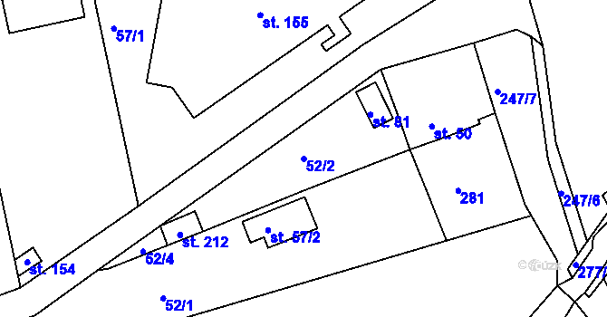 Parcela st. 52/2 v KÚ Kotojedy, Katastrální mapa