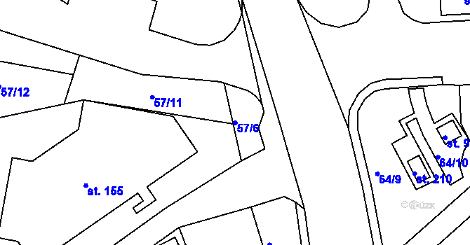 Parcela st. 57/6 v KÚ Kotojedy, Katastrální mapa