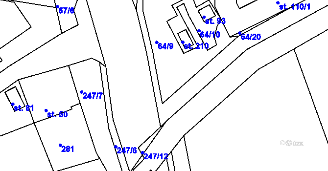 Parcela st. 64/3 v KÚ Kotojedy, Katastrální mapa