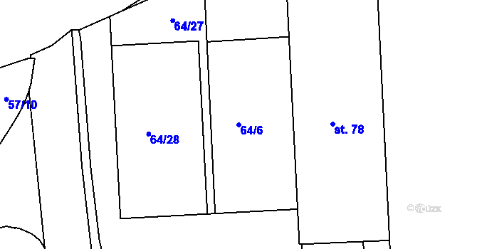 Parcela st. 64/6 v KÚ Kotojedy, Katastrální mapa