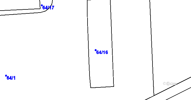 Parcela st. 64/16 v KÚ Kotojedy, Katastrální mapa