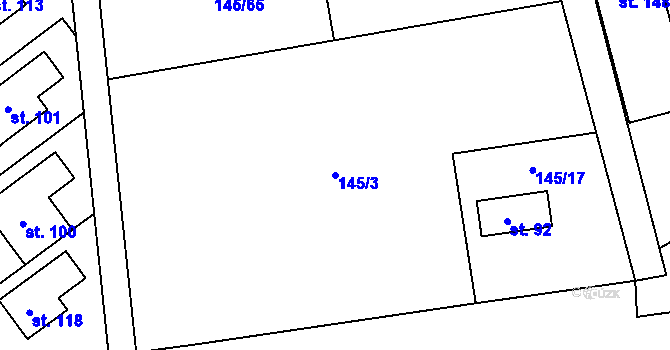 Parcela st. 145/3 v KÚ Kotojedy, Katastrální mapa
