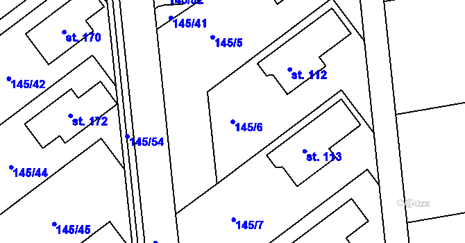 Parcela st. 145/6 v KÚ Kotojedy, Katastrální mapa