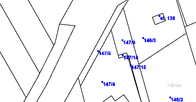 Parcela st. 147/5 v KÚ Kotojedy, Katastrální mapa