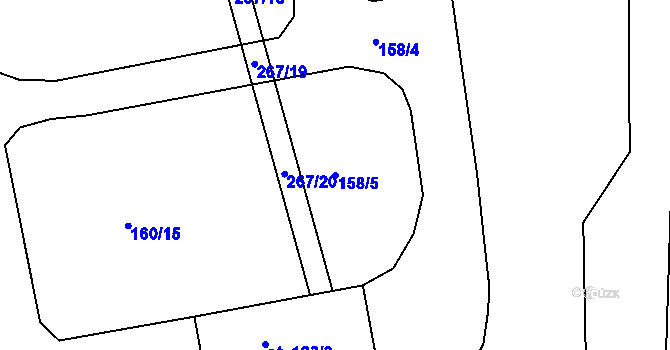 Parcela st. 158/5 v KÚ Kotojedy, Katastrální mapa