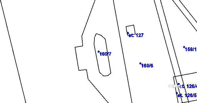 Parcela st. 160/7 v KÚ Kotojedy, Katastrální mapa