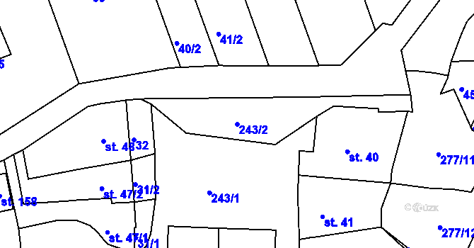 Parcela st. 243/2 v KÚ Kotojedy, Katastrální mapa