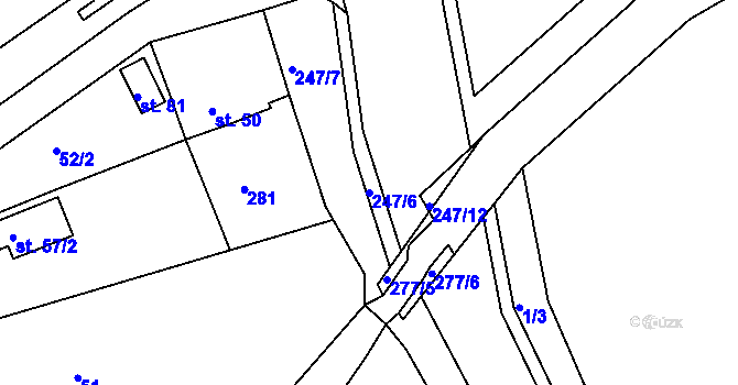 Parcela st. 247/6 v KÚ Kotojedy, Katastrální mapa