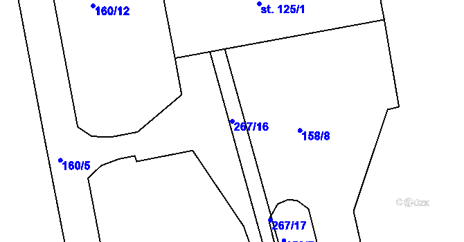 Parcela st. 267/16 v KÚ Kotojedy, Katastrální mapa