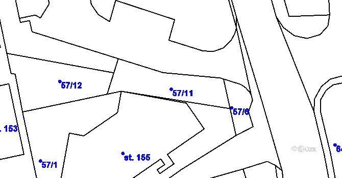 Parcela st. 57/11 v KÚ Kotojedy, Katastrální mapa
