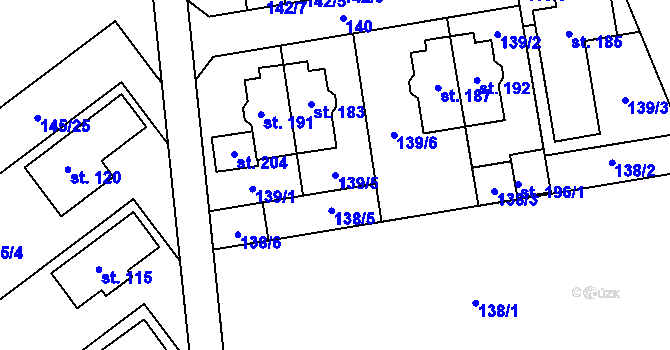 Parcela st. 139/5 v KÚ Kotojedy, Katastrální mapa