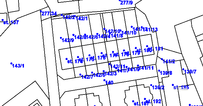 Parcela st. 177 v KÚ Kotojedy, Katastrální mapa