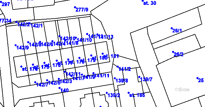 Parcela st. 181 v KÚ Kotojedy, Katastrální mapa