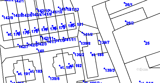Parcela st. 139/8 v KÚ Kotojedy, Katastrální mapa