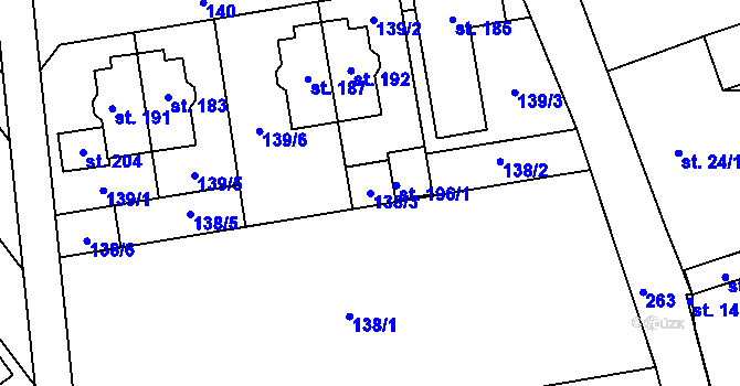 Parcela st. 138/3 v KÚ Kotojedy, Katastrální mapa
