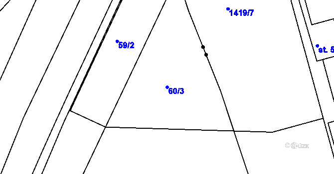 Parcela st. 60/3 v KÚ Kotojedy, Katastrální mapa