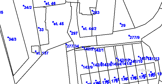 Parcela st. 277/36 v KÚ Kotojedy, Katastrální mapa
