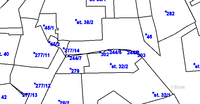 Parcela st. 302 v KÚ Kotojedy, Katastrální mapa
