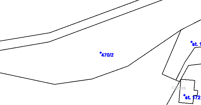 Parcela st. 470/2 v KÚ Horní Světlá pod Luží, Katastrální mapa