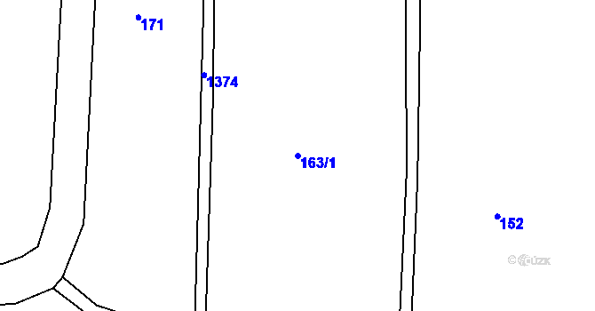 Parcela st. 163/1 v KÚ Horní Světlá pod Luží, Katastrální mapa