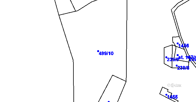 Parcela st. 499/10 v KÚ Horní Světlá pod Luží, Katastrální mapa