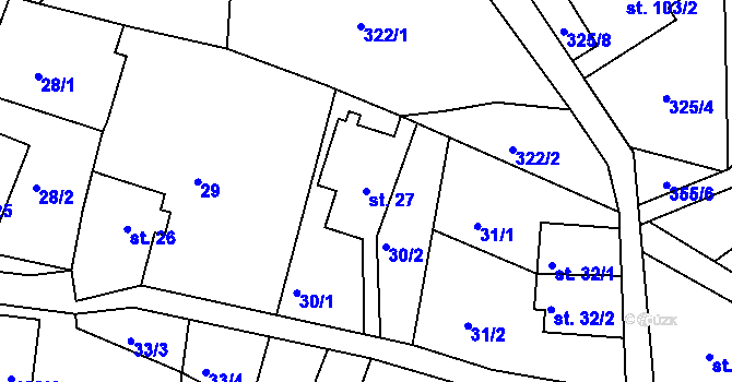 Parcela st. 27 v KÚ Horní Světlá pod Luží, Katastrální mapa