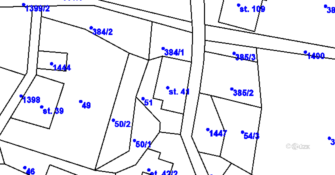Parcela st. 41 v KÚ Horní Světlá pod Luží, Katastrální mapa