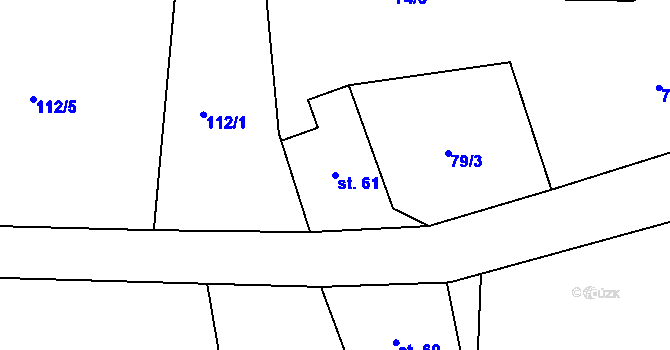 Parcela st. 61 v KÚ Horní Světlá pod Luží, Katastrální mapa