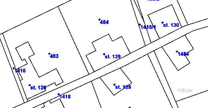Parcela st. 129 v KÚ Horní Světlá pod Luží, Katastrální mapa