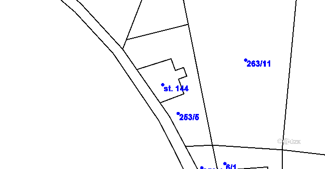 Parcela st. 144 v KÚ Horní Světlá pod Luží, Katastrální mapa