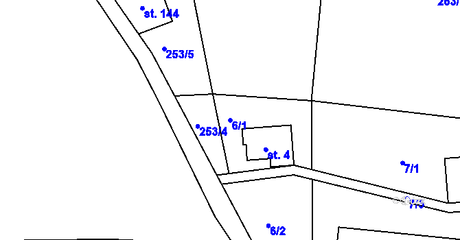 Parcela st. 6/1 v KÚ Horní Světlá pod Luží, Katastrální mapa