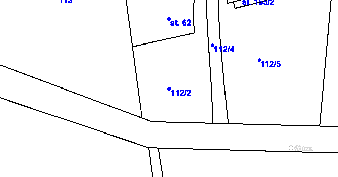 Parcela st. 112/2 v KÚ Horní Světlá pod Luží, Katastrální mapa