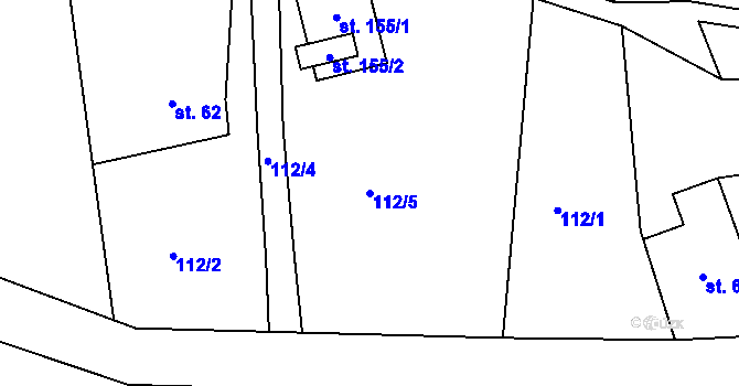 Parcela st. 112/5 v KÚ Horní Světlá pod Luží, Katastrální mapa