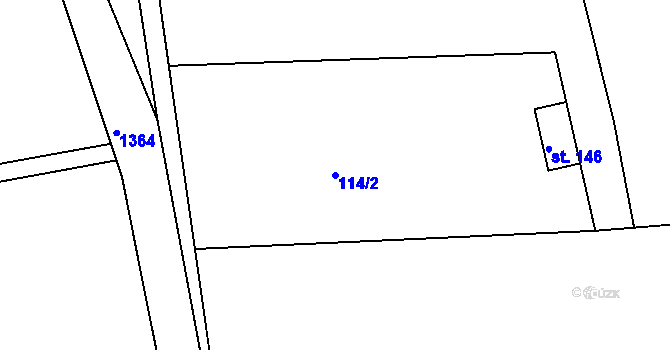 Parcela st. 114/2 v KÚ Horní Světlá pod Luží, Katastrální mapa