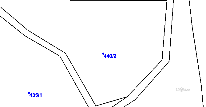 Parcela st. 440/2 v KÚ Horní Světlá pod Luží, Katastrální mapa