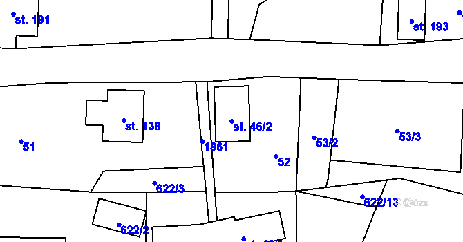 Parcela st. 46/2 v KÚ Krompach, Katastrální mapa