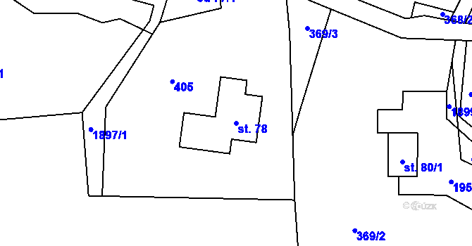 Parcela st. 78 v KÚ Krompach, Katastrální mapa
