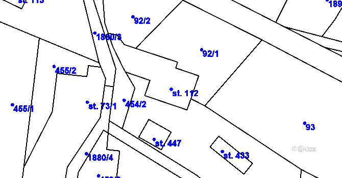 Parcela st. 112 v KÚ Krompach, Katastrální mapa