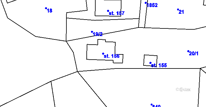 Parcela st. 156 v KÚ Krompach, Katastrální mapa