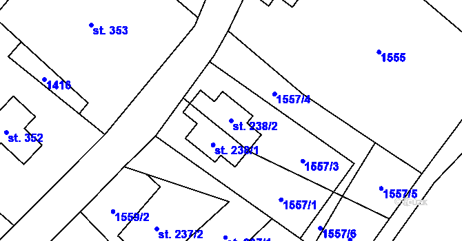 Parcela st. 238/2 v KÚ Krompach, Katastrální mapa