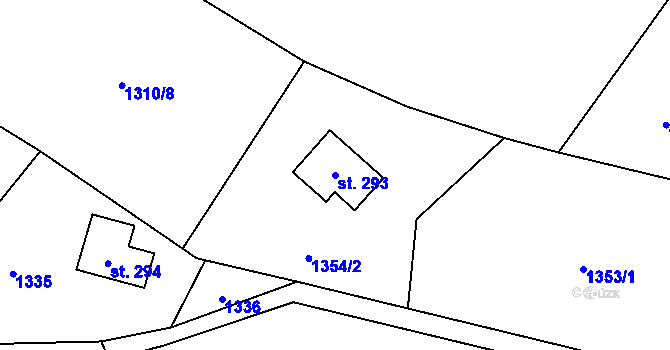 Parcela st. 293 v KÚ Krompach, Katastrální mapa