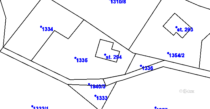 Parcela st. 294 v KÚ Krompach, Katastrální mapa