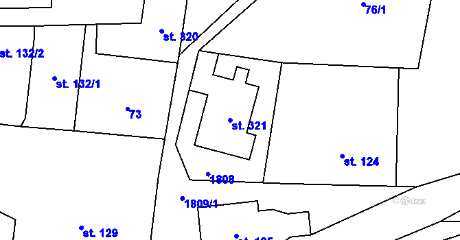 Parcela st. 321 v KÚ Krompach, Katastrální mapa