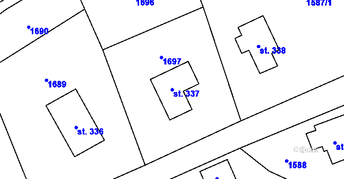 Parcela st. 337 v KÚ Krompach, Katastrální mapa